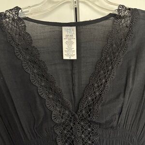 Time and Tru Black Sheer Lace Poncho